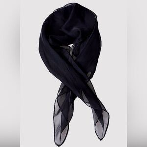 🌿 3 FOR $12 | Unique Vintage Black Chiffon Hair Neck Scarf Square Sheer, OS, NWT
